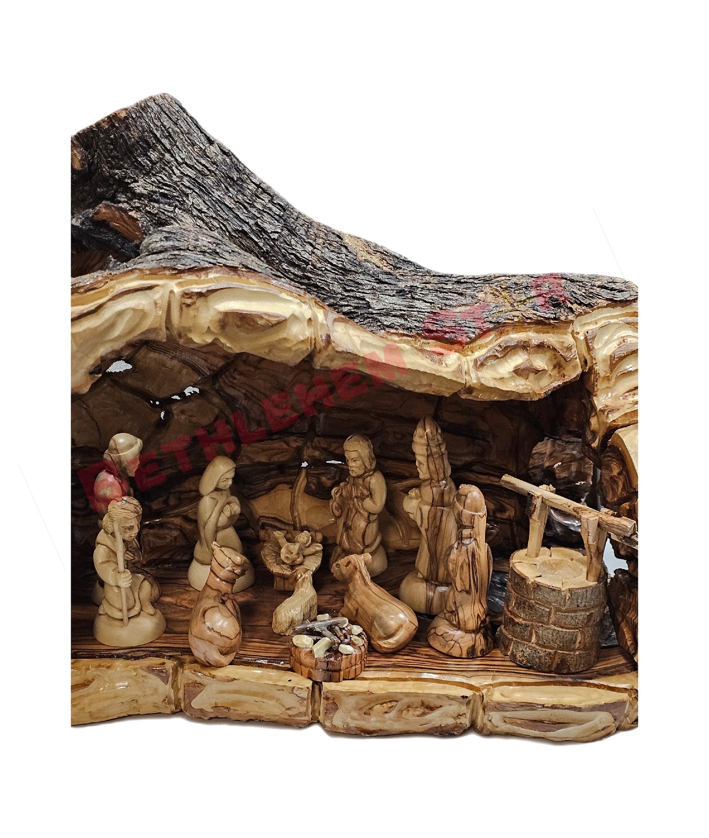 Hand-Carved Olive Wood Nativity Roots From the Holy Lands