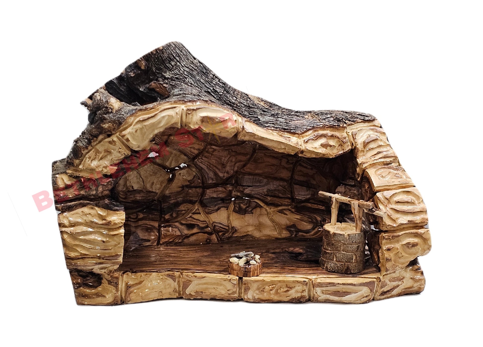 olive wood root nativity scene