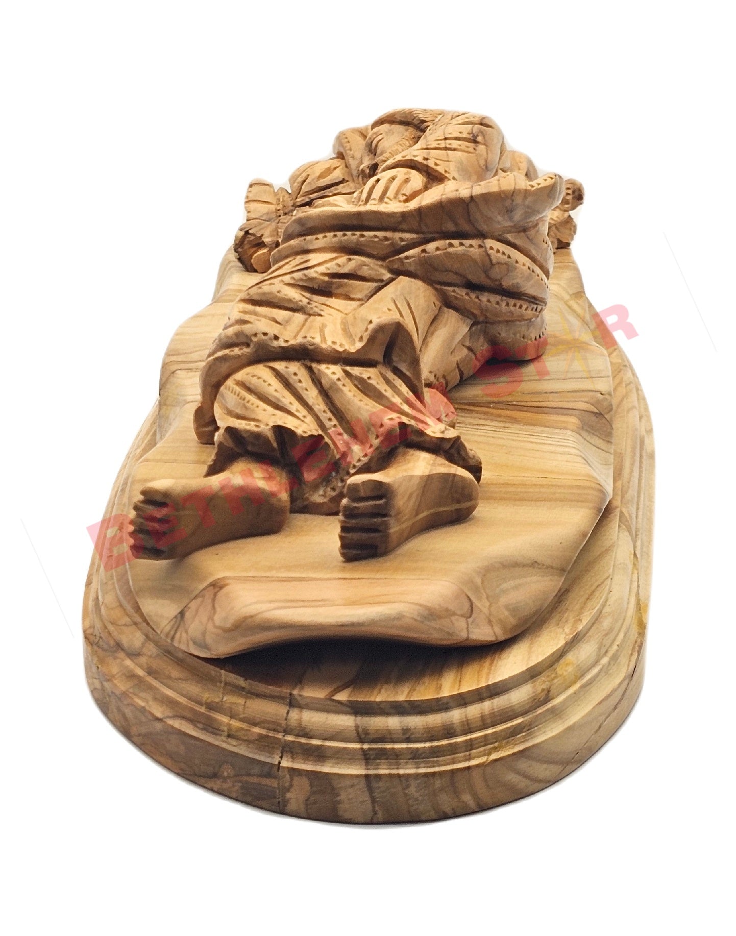 Handmade Olive Wood Sleeping St. Joseph Statue from the holy lands Medium