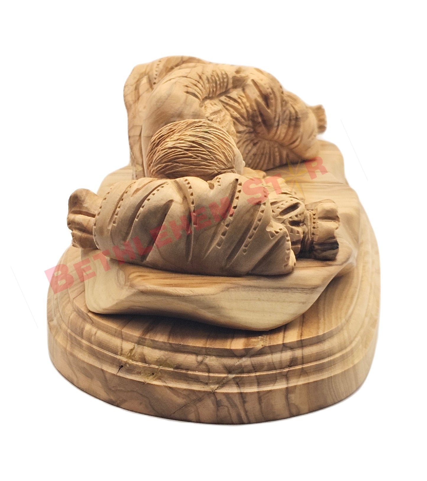 Handmade Olive Wood Sleeping St. Joseph Statue from the holy lands Medium