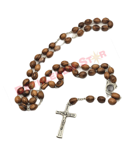 olive wood rosary necklace