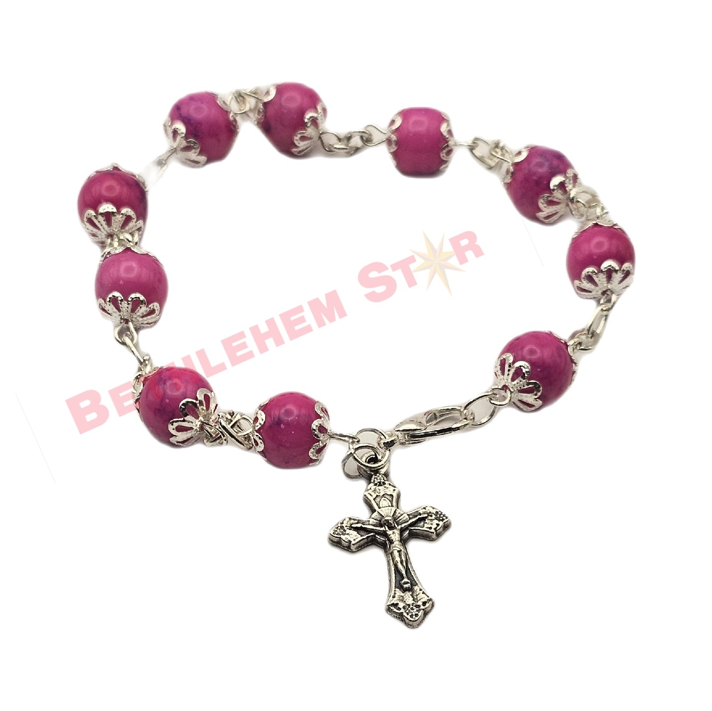 pink rosary bracelet