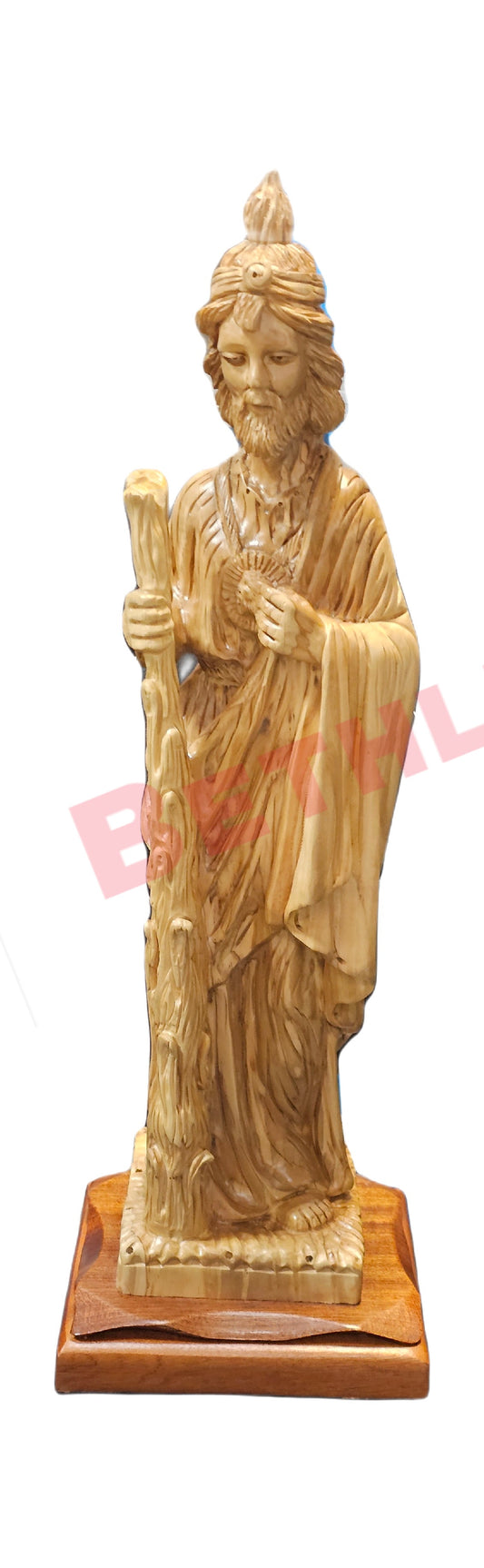 Hand Carved St. Jude statue from olive wood  Large Pro