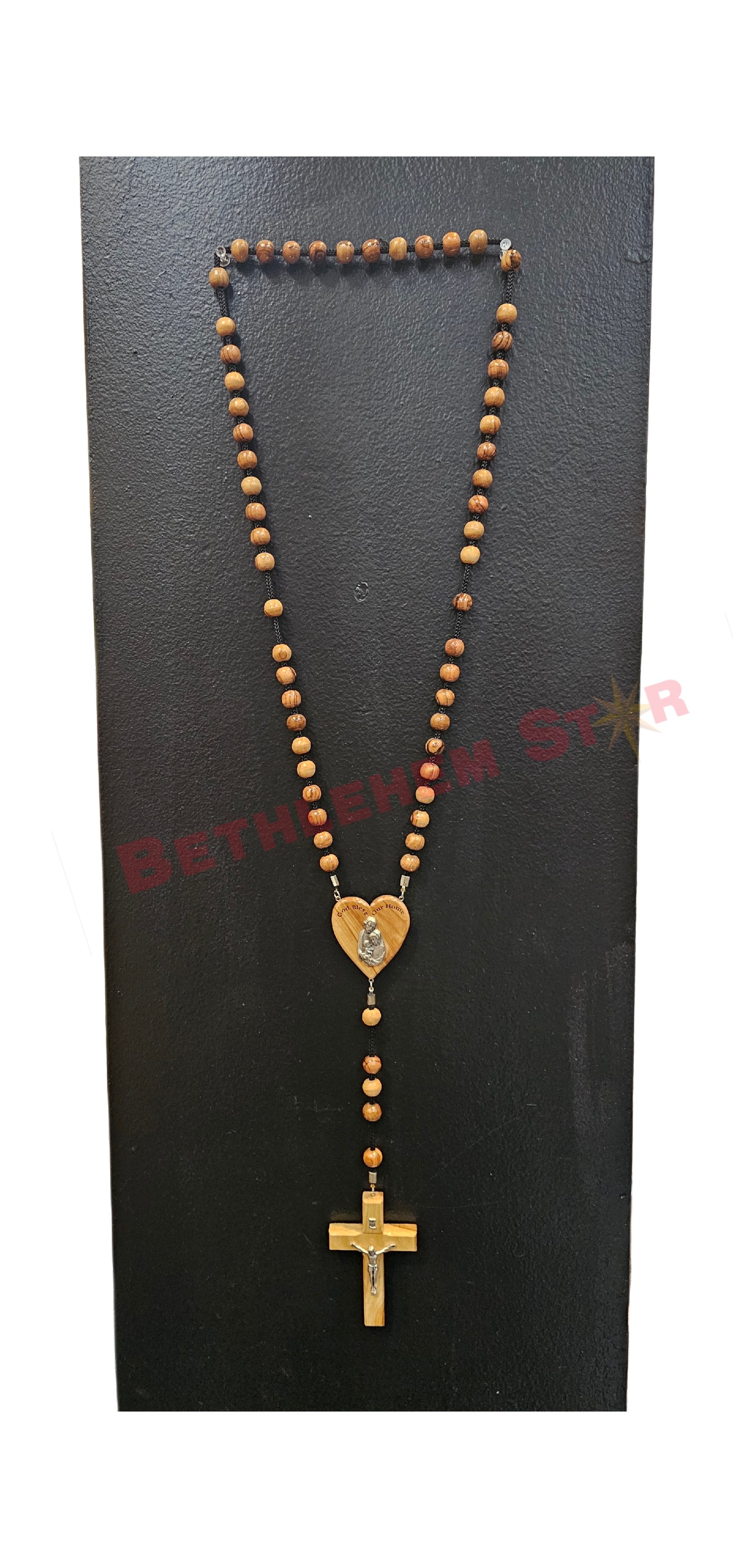 Olive Wood Medium Wall Rosary From the Holy Lands