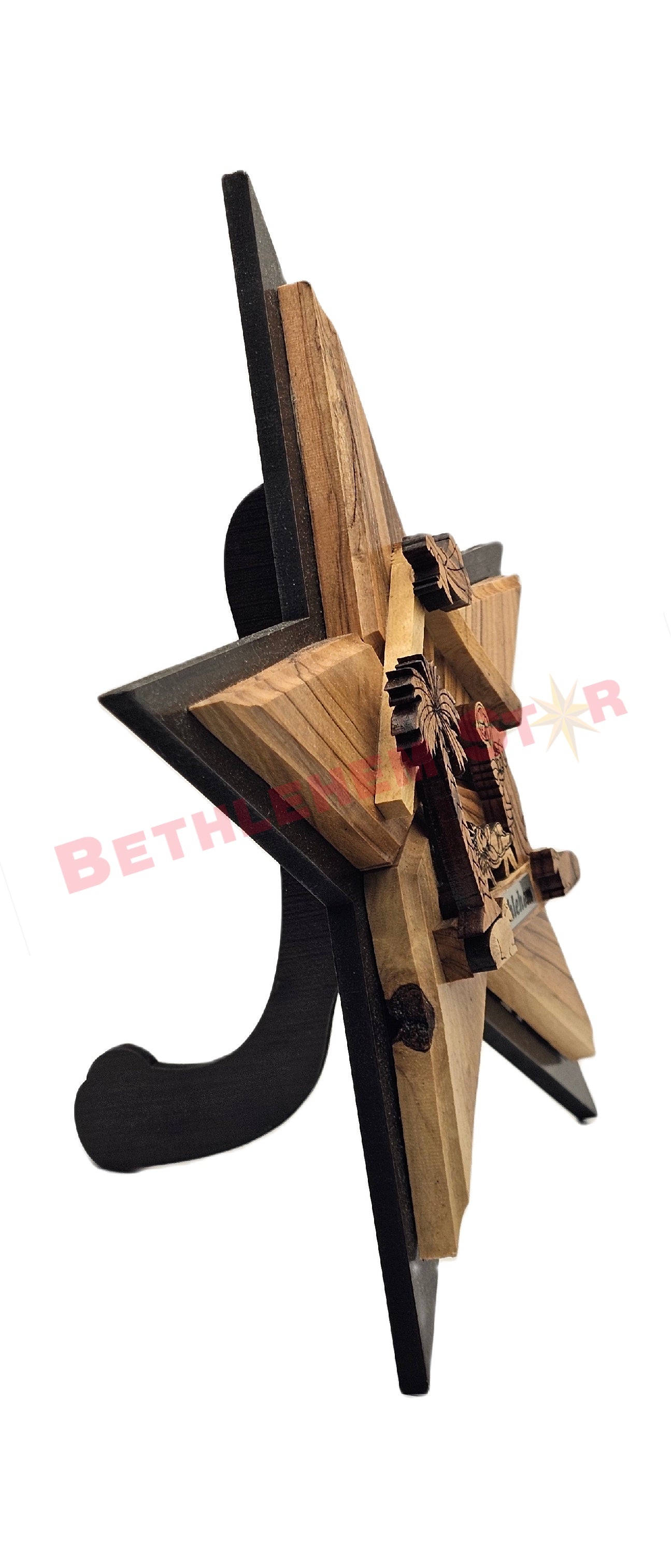 Olive wood Nativity Star hand carved from the holy lands