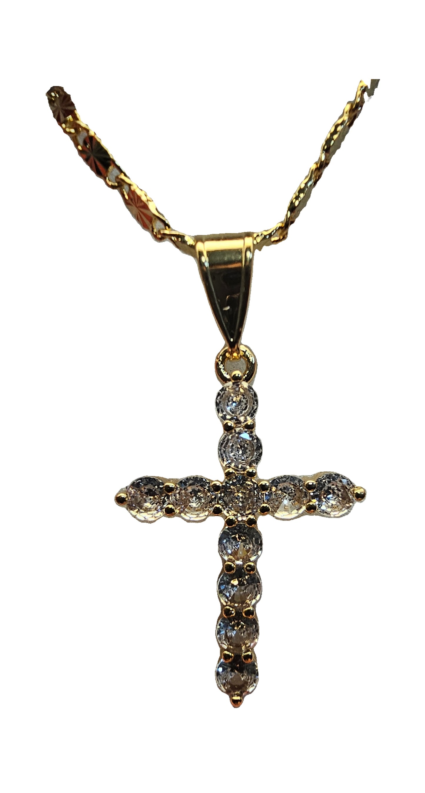 Beautiful 18K Gold Plated with an amazing clear crystal Dimond design 20" Necklace