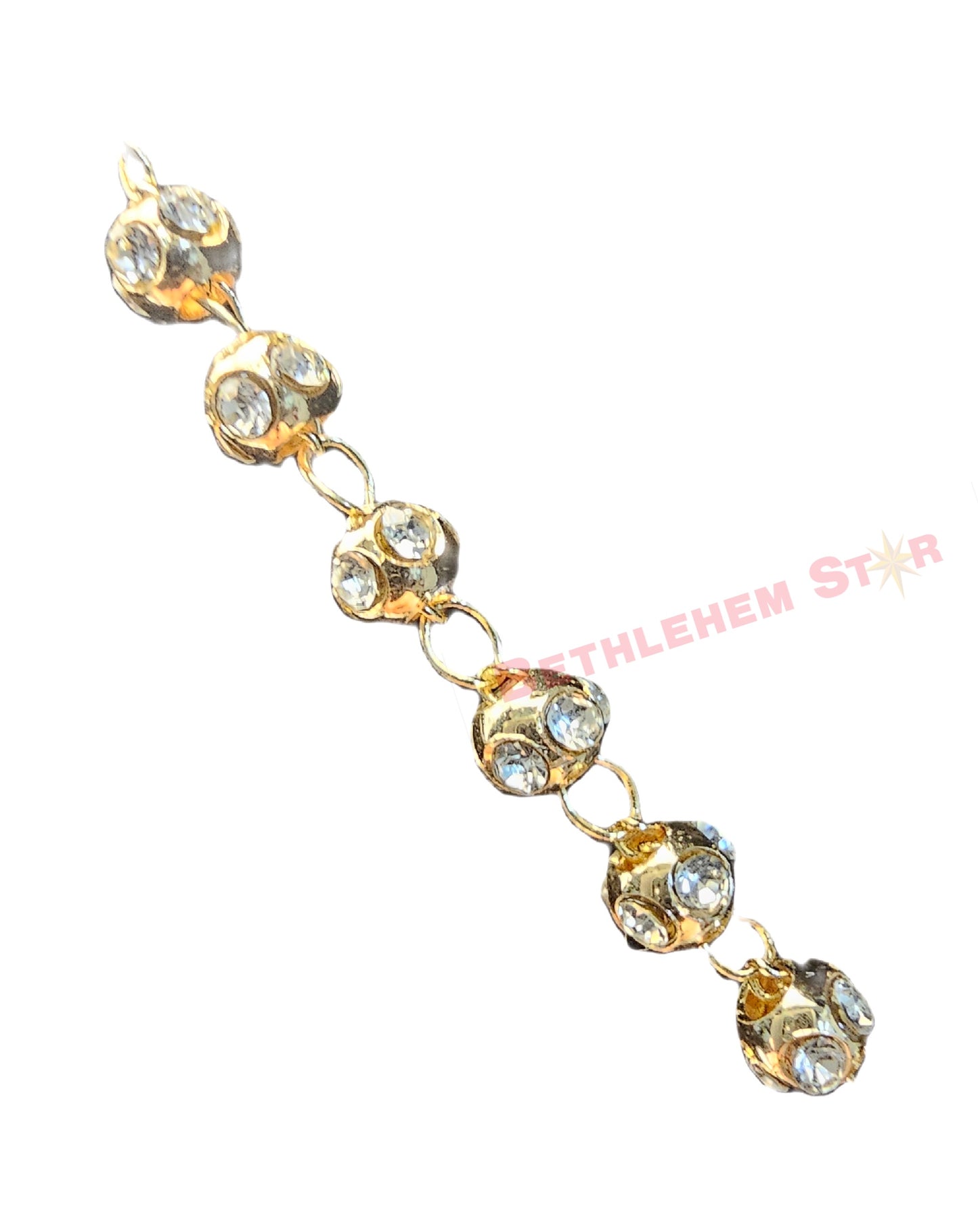 Beautiful Virgin Mary Rosary, 18k gold plated high quality Clear crystal beads