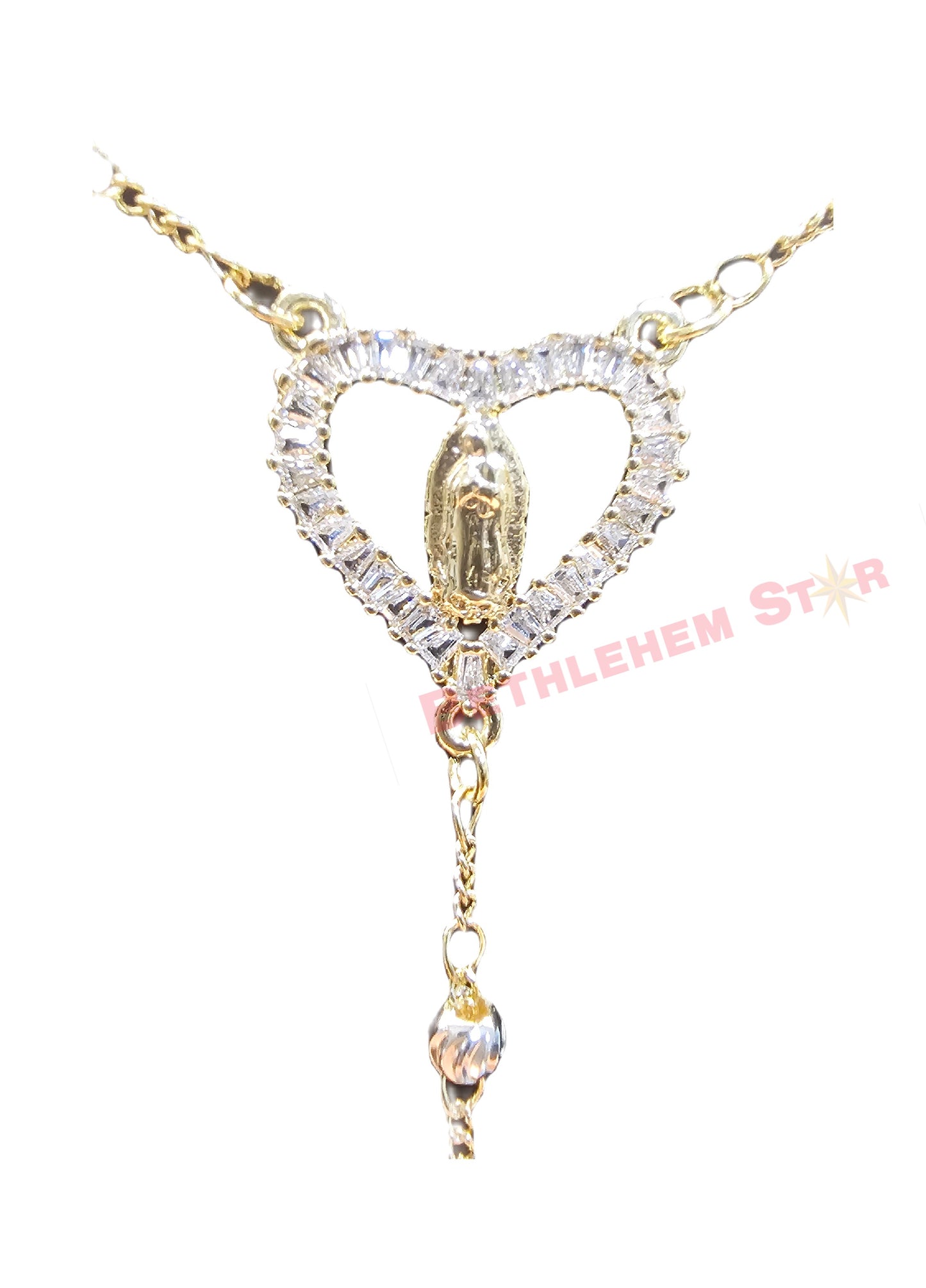 Heart Virgin Mary Rosary with Star of Bethlehem